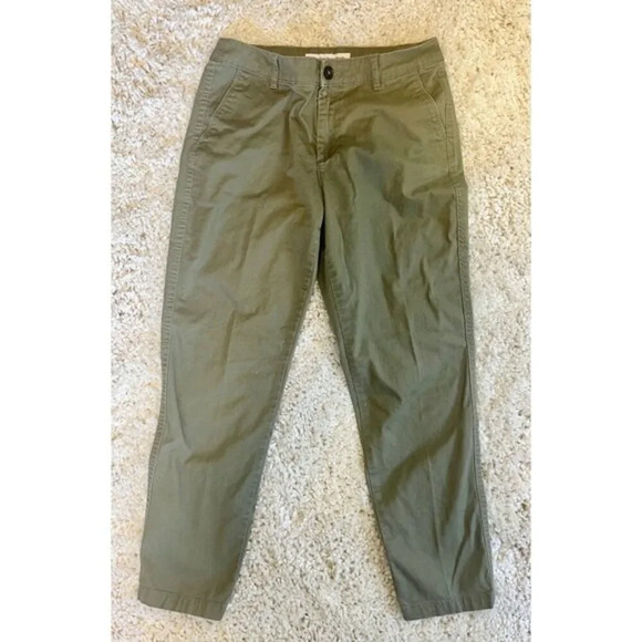 Amazon Essentials Olive Green Cotton Ankle Pants Size 6 EUC - Picture 1 of 3